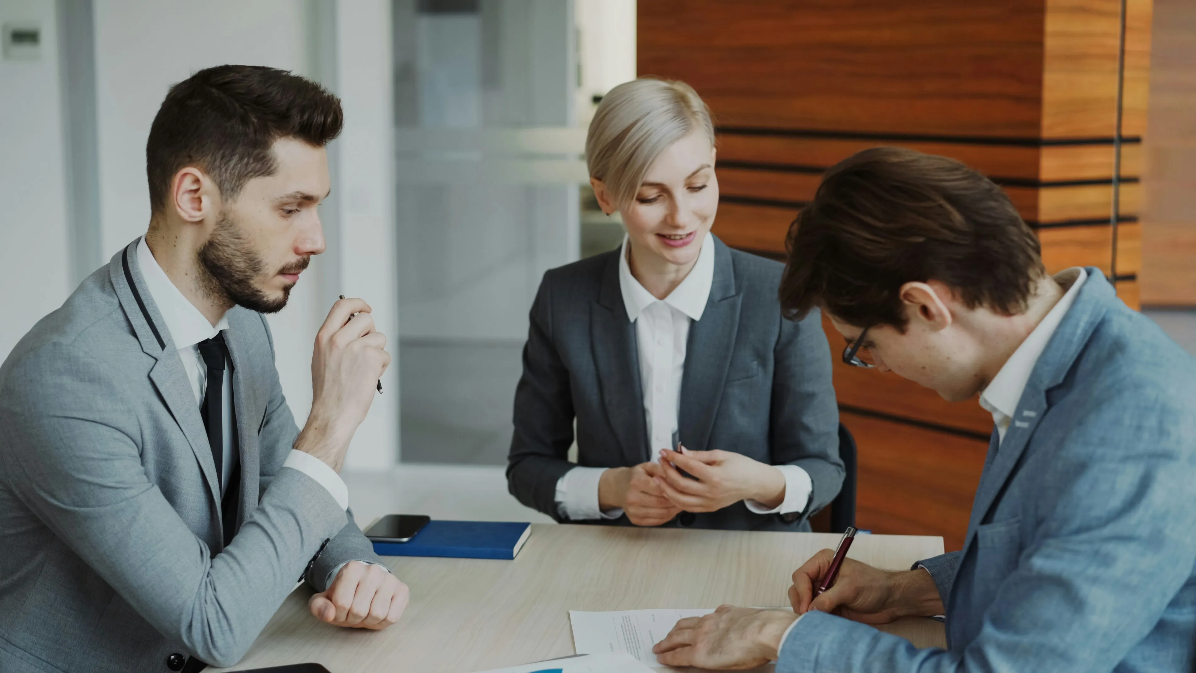 Legal professionals in a meeting